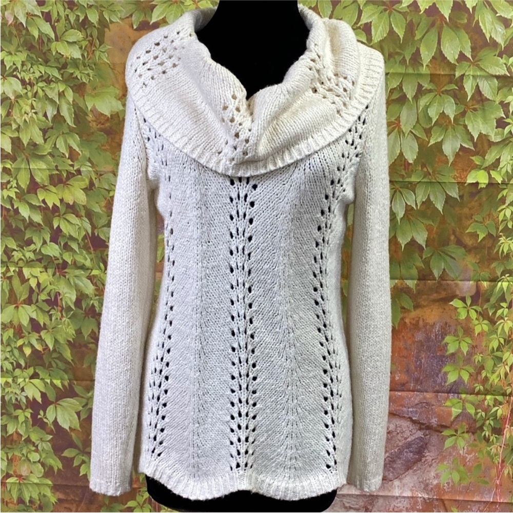 Maurices‎ Pointelle Cowl Neck Sweater